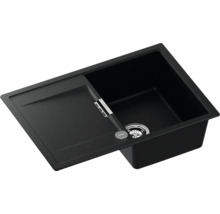 Schwarze Küchenspüle mit Abtropffläche