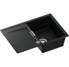 Schwarzes Spülbecken mit Abtropffläche