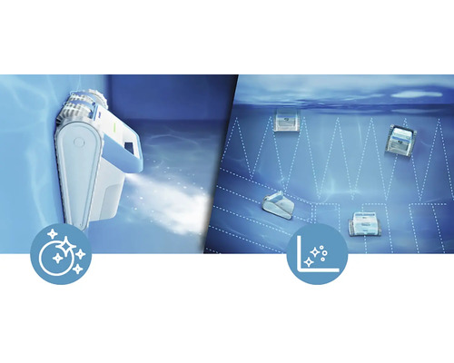 Illustration d''un robot nettoyeur de piscine en action
