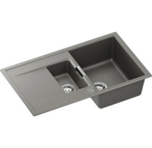 Spüle aus Verbundwerkstoff mit zwei Becken und Abtropffläche