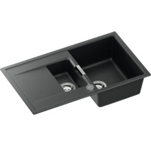 Spüle mit zwei Becken und Abtropffläche