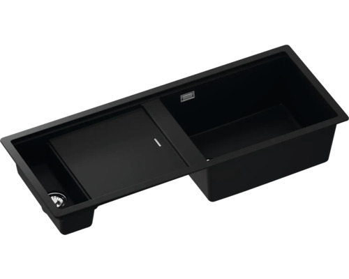 Schwarzes Küchenspülbecken mit Beckenabdeckung