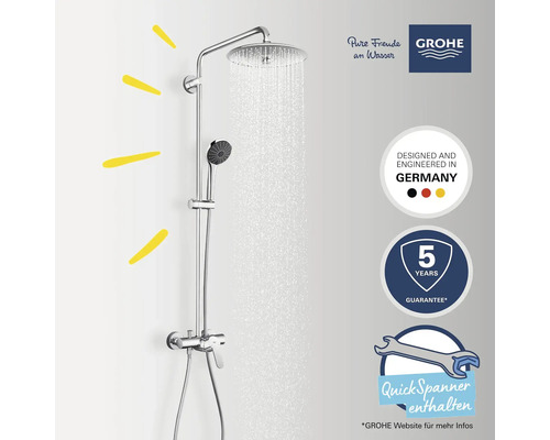 Système de douche Grohe avec douche de tête et douchette