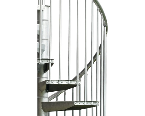 Detailansicht einer Wendeltreppe aus Metall