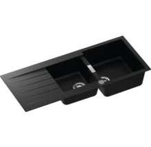 Évier avec deux cuves et égouttoir