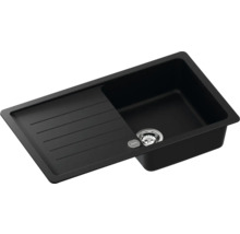 Schwarze Küchenspüle mit Abtropffläche