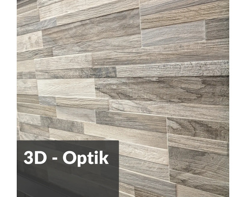 Wandfliesen in Holzoptik mit 3D Effekt