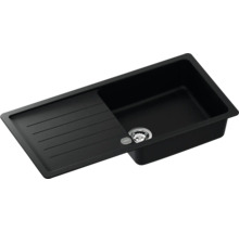 Schwarze Küchenspüle mit Abtropffläche