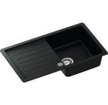 Schwarzes Spülbecken mit Abtropffläche