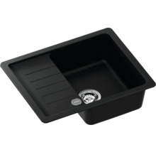 Schwarzes Küchenspülbecken mit Abtropffläche