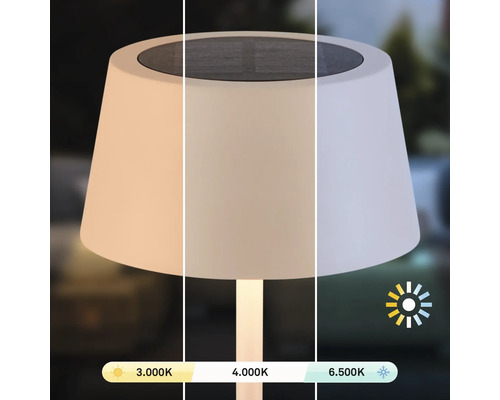 Lampe solaire avec température de couleur réglable de 3000K, 4000K et 6500K