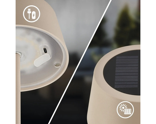 Chargement par USB et fonction solaire