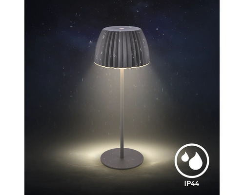 Lampe de table LED grise avec indice de protection IP44