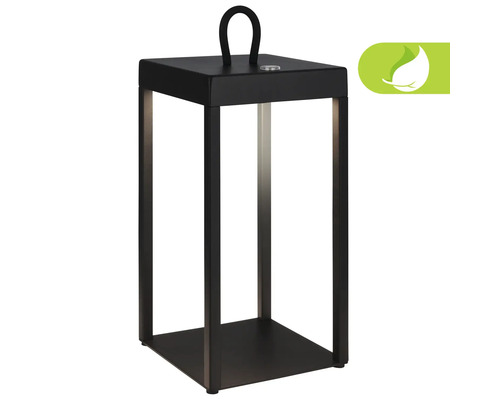 Lampe de table LED noire avec poignée
