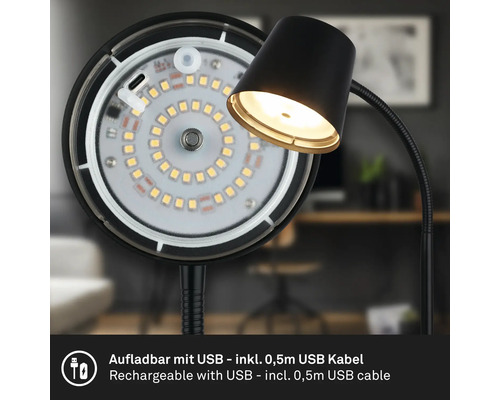 Schreibtischleuchte mit USB-Ladefunktion und 0,5 Meter USB-Kabel