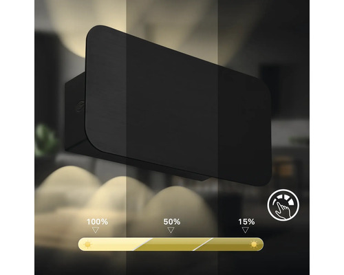 Applique murale noire avec intensité lumineuse réglable
