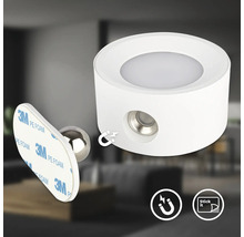 Luminaire sous meuble LED blanc avec support magnétique et fonction adhésive