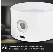 Weisse Tischleuchte mit USB-Anschluss