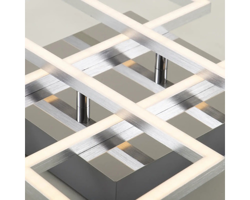 Plafonnier avec design carré argenté