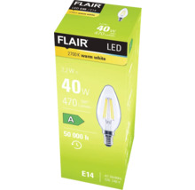 Emballage d''une ampoule LED Flair C35/E14 avec blanc chaud 2700 Kelvin