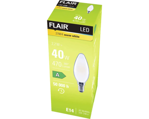 Verpackung einer Flair LED Lampe E14