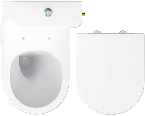 Keramik Wand-Tiefspül-WC mit Spülkasten und WC-Sitz