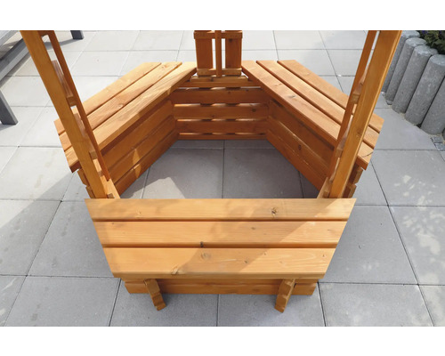 Banc de jardin hexagonal en bois
