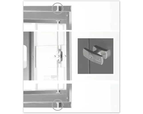 Vue détaillée d''une armoire verrouillable avec poignée