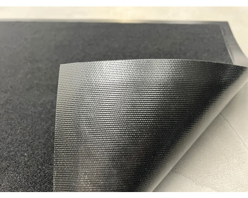 Schwarze Antirutschmatte mit geriffelter Oberfläche