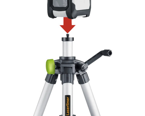 Trépied Laserliner avec flèche rouge montrant la connexion