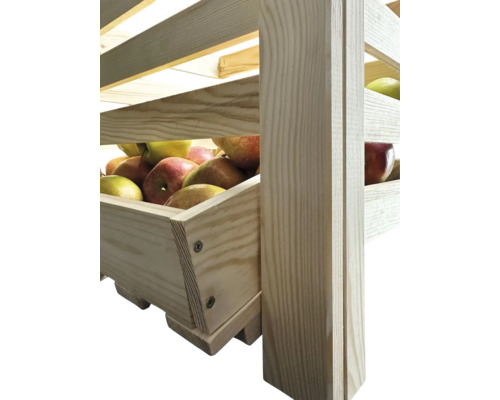 Étagère en bois avec pommes