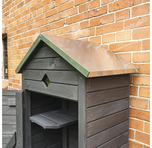 Armoire de jardin en bois avec étagère et toit en métal