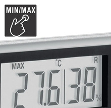 Thermomètre numérique avec affichage de la température et de l''humidité, ainsi que la fonction min-max