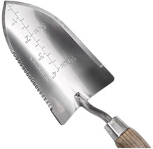 Transplantoir de jardin en acier inoxydable avec graduations