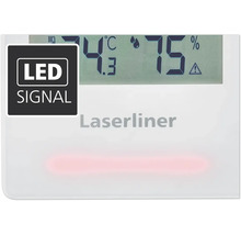 Logo Laserliner. Affichage de la température et de l''humidité avec signal LED.