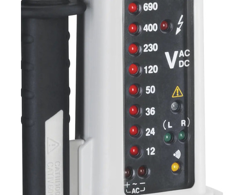 Testeur de tension avec affichage LED pour tension alternative et tension continue