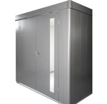 Abri de jardin métallique avec porte et fenêtre