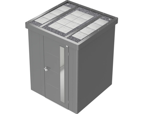 Abri de jardin en métal avec porte et toit