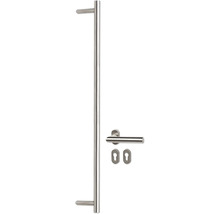 ARON HaustürBasic 3101 Aluminium-Kunststoff-Verbund RAL 9016 verkehrsweiß 1000x2100 mm beidseitig flügelüberdeckend DIN Links inkl.Stoßgriffset,Innendrücker in Edelstahl,Profilzylinder mit 3 Schlüsseln