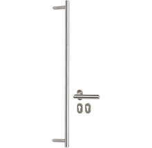 ARON HaustürBasic 3121 Aluminium-Kunststoff-Verbund RAL 7016 anthrazitgrau 1000x2100 mm beidseitig flügelüberdeckend DIN Rechts inkl.Stoßgriffset,Innendrücker in Edelstahl,Profilzylinder mit 3 Schlüsseln