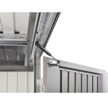 Detailansicht des Öffnungsmechanismus einer Gerätebox