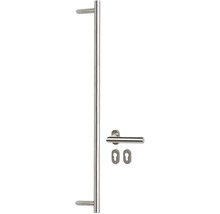 ARON HaustürBasic 3131 Aluminium-Kunststoff-Verbund RAL 7016 anthrazitgrau 1000x2000 mm beidseitig flügelüberdeckend DIN Links inkl.Stoßgriffset,Innendrücker in Edelstahl,Profilzylinder mit 3 Schlüsseln