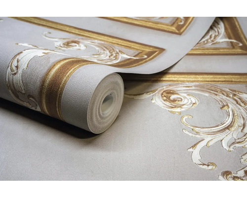 Rouleau de papier peint vinyle avec motif de cadre et ornements