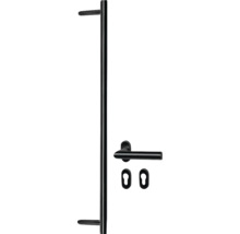ARON HaustürARON 3171 Aluminium-Kunststoff-Verbund RAL 9016 verkehrsweiß 1000x2100 mm beidseitig flügelüberdeckend DIN Links inkl.Stoßgriffset,Innendrücker in Schwarz,Profilzylinder mit 3 Schlüsseln