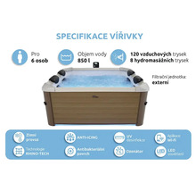 Spa gonflable Marimex Whirlpool AM063W avec pompe de circulation, 120 buses à air, marron