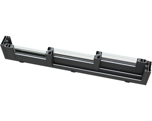 Section transversale d''un cadre de fenêtre avec verre