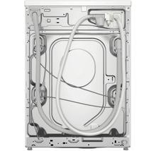 Vue arrière d''une machine à laver avec des tuyaux et des câbles