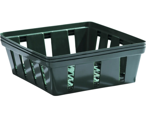 Panier en plastique de forme carrée avec parois ajourées