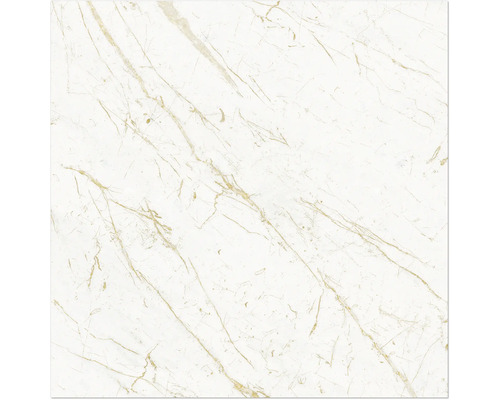 Weisse Fliese mit Marmoroptik und goldfarbenen Adern