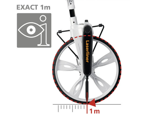 Roue de mesure Laserliner avec affichage démontrant une précision d''un mètre